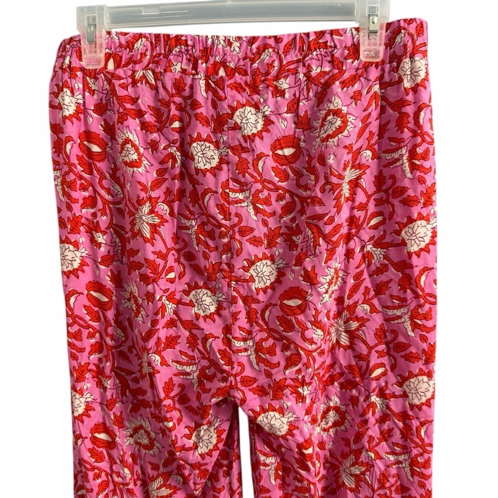 Hester & Orchard Floral Red & Pink Lounge Pants - Picture 3 of 8